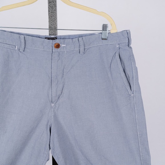 J.Crew Men's Club Shorts Micro Houndstooth Pattern Size 38 Inseam 11" Blue White - Picture 2 of 6